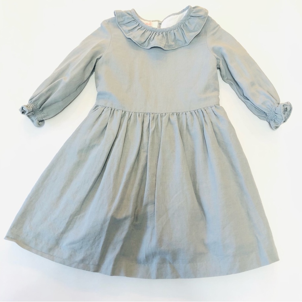 La Coqueta Made in Spain Linen Blend Grey Dress - Girls 7